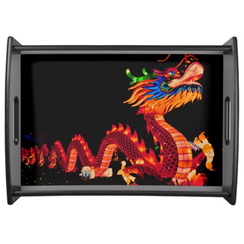 Glowing Chinese Parade Dragon Serving Tray