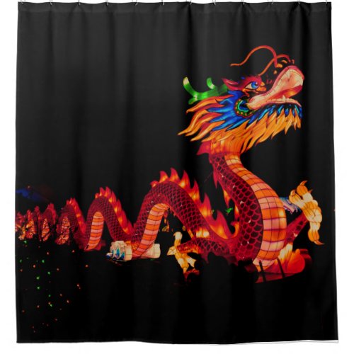 Glowing Chinese Parade Dragon Shower Curtain