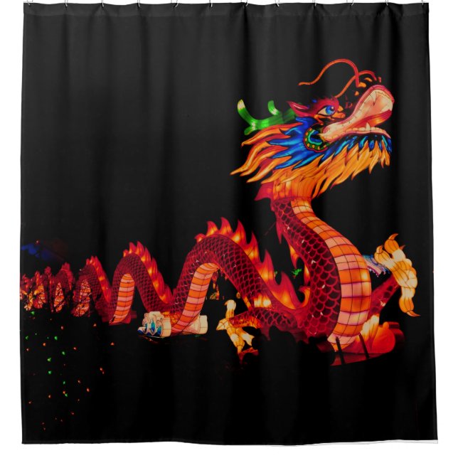 Glowing Chinese Parade Dragon Shower Curtain (Front)