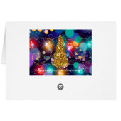 Glowing Christmas Lights Bokeh Golden Tree & Stars (Back Horizontal)