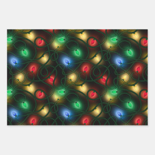 Glowing Christmas Lights Wrapping Paper Sheets