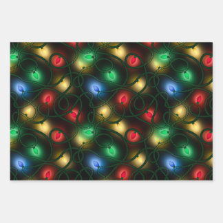 Glowing Christmas Lights Wrapping Paper Sheets