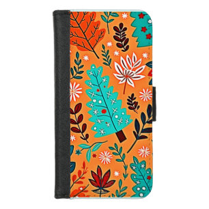 Glowing Christmas Pattern Design iPhone 8/7 Wallet Case