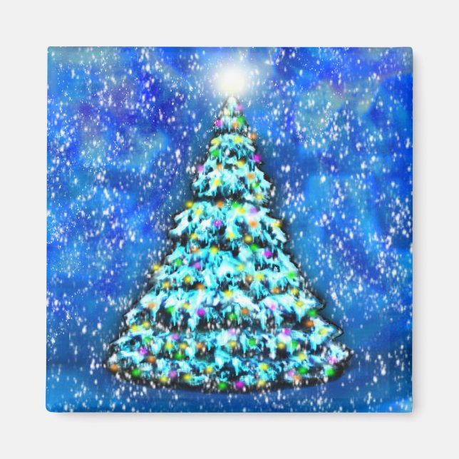 Glowing Christmas Tree Magnet (Front)