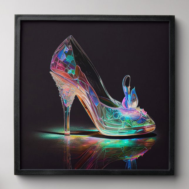 Glowing Cinderella Glass Slipper Peel And Stick Photo Tile (Front Set)