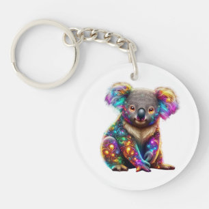 "Glowing Colorful Koala - Radiant Wildlife Art" Keychain