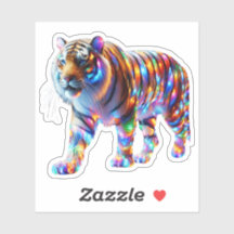 Glowing Colorful Tiger – Vibrant Glassy Art