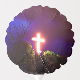 Glowing Cross At Night God Loves Balloon