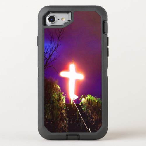 Glowing Cross At Night God Loves OtterBox Defender iPhone SE87 Case