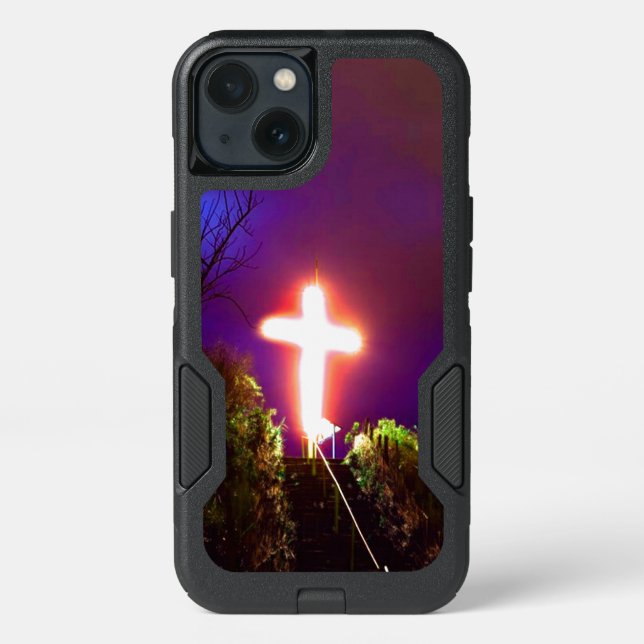 Glowing Cross At Night God Loves Otterbox iPhone Case (Back)