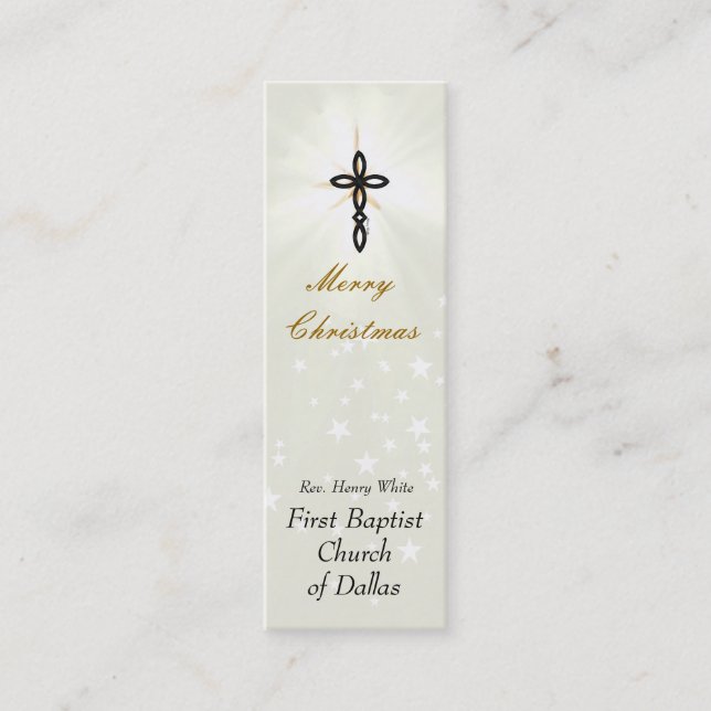 Glowing Cross Religious Business Card (Front)