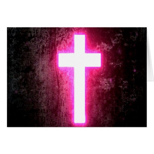 Glowing Cross Religious Card (Front Horizontal)