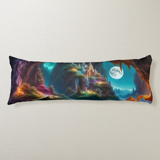 Glowing crystal Cave Body Pillow (Front)