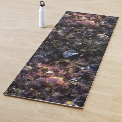 Glowing crystal hot coals yoga mat