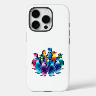 Glowing Cute Penguins iPhone 16 Pro Case