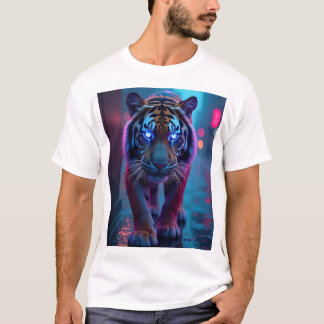 Glowing Cyber Tiger – Fierce, Bold & Futuristic T-Shirt