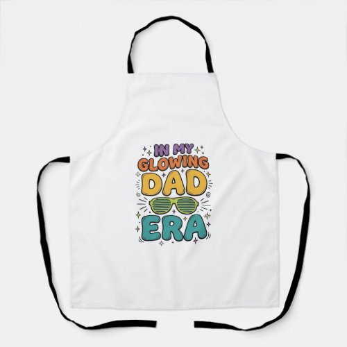 Glowing Dad Era Retro Sunglasses Dad Shirt Design_ Apron