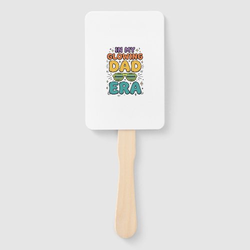 Glowing Dad Era Retro Sunglasses Dad Shirt Design_ Hand Fan