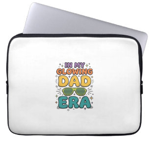 Glowing Dad Era Retro Sunglasses Dad Shirt Design_ Laptop Sleeve