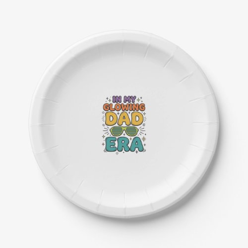 Glowing Dad Era Retro Sunglasses Dad Shirt Design_ Paper Plates