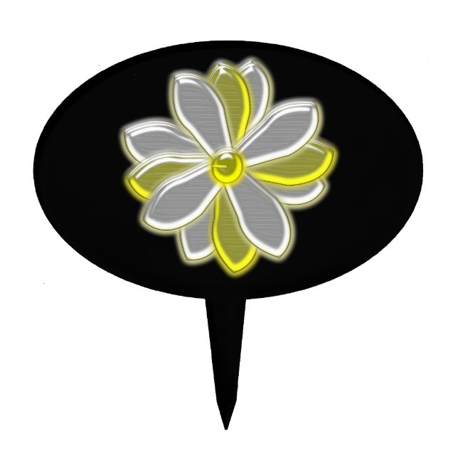 Glowing Daisy Flower Cake Pick (Front)
