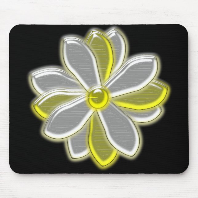 Glowing Daisy Flower Mousepad (Front)