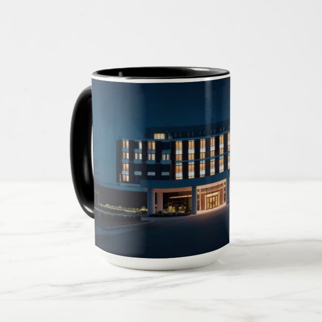 Glowing Dedication: Hospital at Night Mug (Front Left)