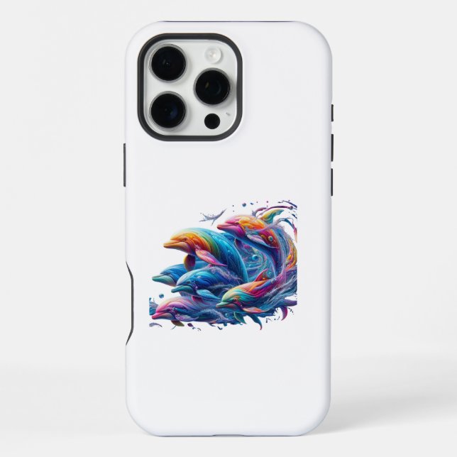 Glowing Dolphin Art Iphone Case (Back)