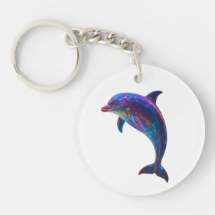 Glowing Dolphin Art  Keychain