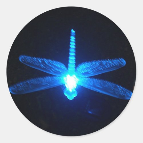 Glowing Dragonfly Classic Round Sticker
