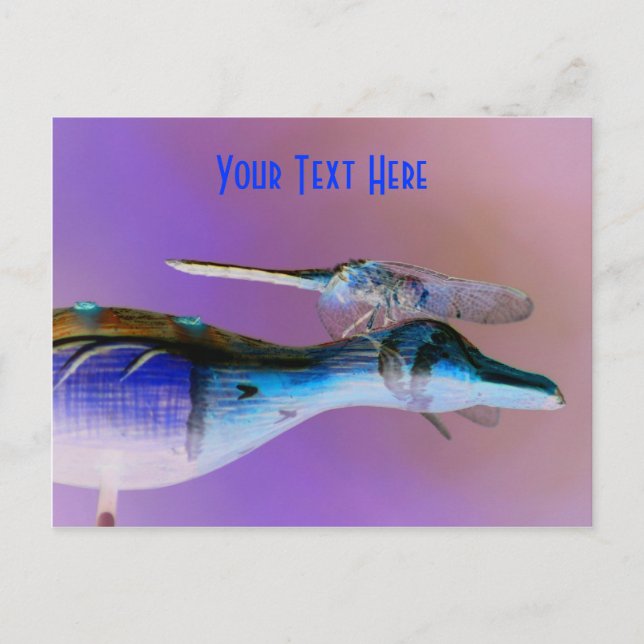 Glowing Dragonfly Customizable Postcard (Front)