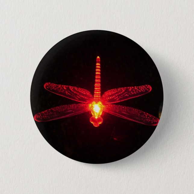 Glowing Dragonfly Pinback Button (Front)