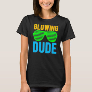 Glowing Dude party 80s vintage retro colourful 1 T-Shirt