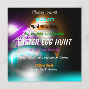 Glowing Easter Eggs Easter Egg Hunt Invitation