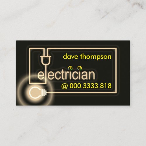 Glowing Electrical Wiring Circuit Business Card