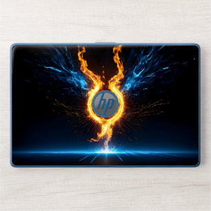 Glowing Elemental Fire Ring Blue Orange Sci-Fi HP Laptop Skin