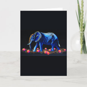 Glowing Elephant and Red Apples Card