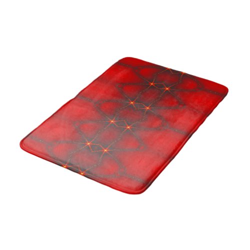 Glowing Energy_ Red Black Abstract Home Decor Bathroom Mat