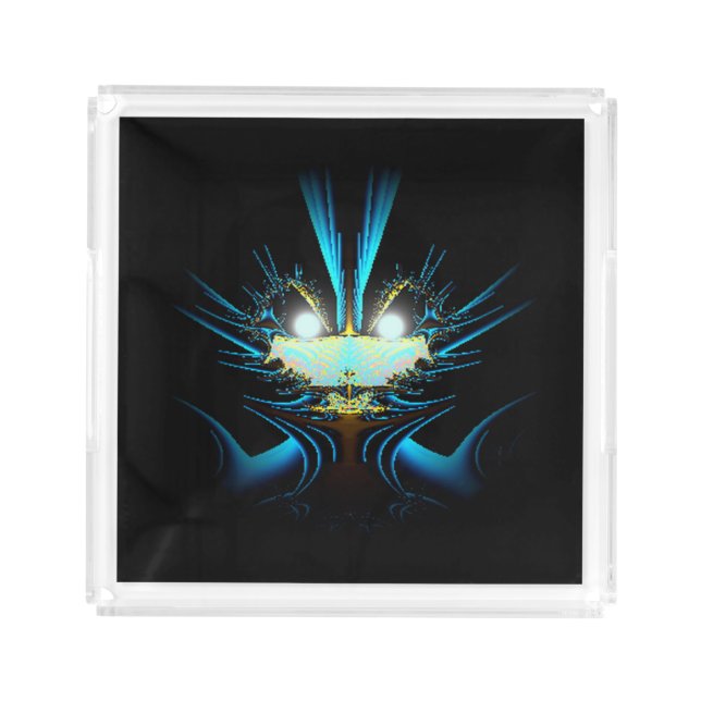 Glowing Eyes Blue Alien Acrylic Tray (Front)