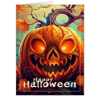 Glowing Eyes Jack-o-Lantern Halloween Art Card