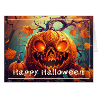 Glowing Eyes Jack-o-Lantern Halloween Art Card