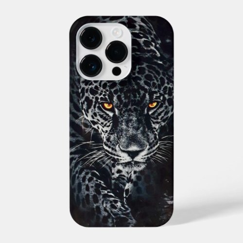 GLOWING EYES LEOPARD WITH DOT PATTERN iPhone 14 PRO CASE