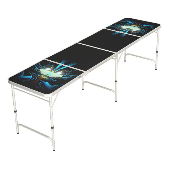 Glowing Eyes Luminous Blue Creature  Beer Pong Table (Angled)
