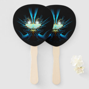 Glowing Eyes Luminous Blue Creature  Hand Fan