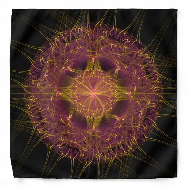 Glowing fairy fractal pattern bandana (Front)