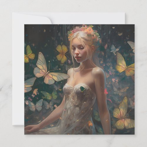 Glowing Fairy Photorealistic Background Note Card