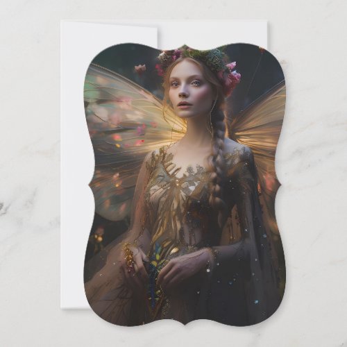 Glowing Fairy Photorealistic Background Note Card