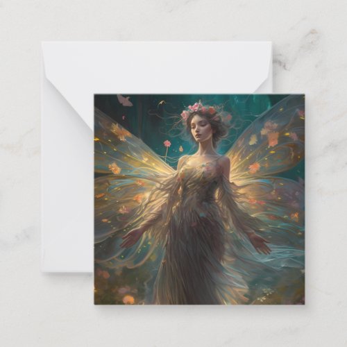 Glowing Fairy Wings Background Note Card