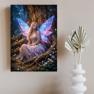 Glowing Fantasy Fairy Faux Canvas Print