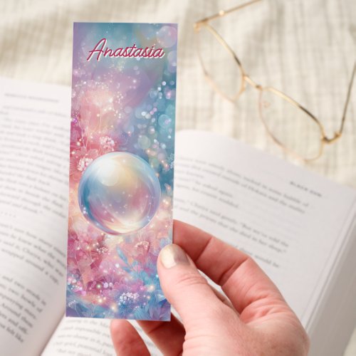 Pretty Bookmarks 12 Glowing Fantasy Orb With Pastel Florals Bookmarks